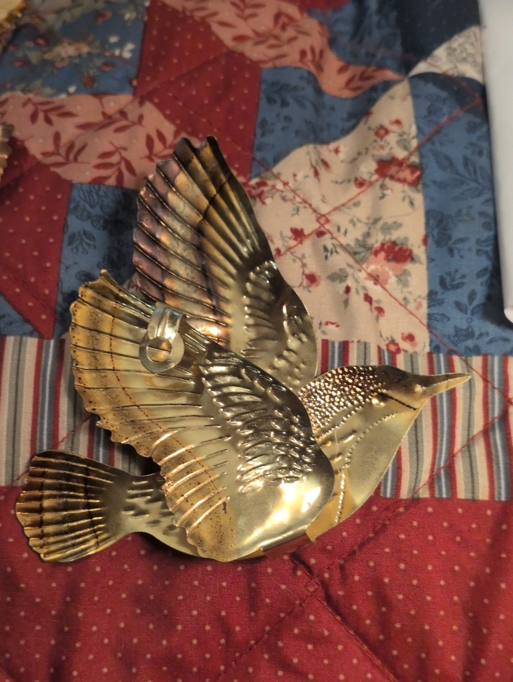 Brass Decorative Flying Bird Wall Sculptures - Set of 4 - Picture 3 of 3